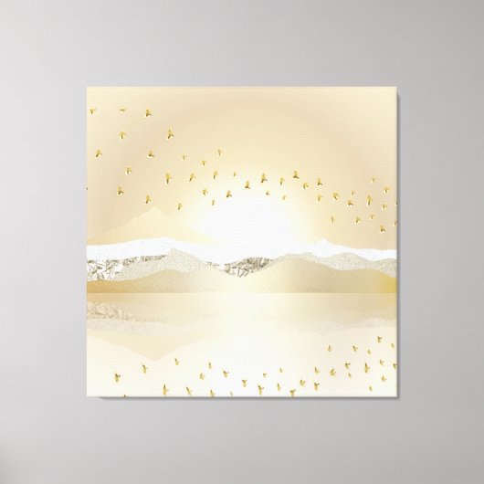 gouden winterzonneschermen voor de berging van het canvas afdruk (Voorkant)