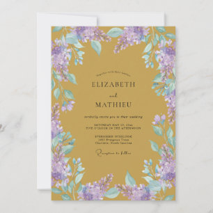 Gouden Wisteria Sering Huwelijk Kaart