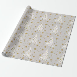 Gouden Wit Elegante Eenvoudige Geïllustreerde Kers Cadeaupapier