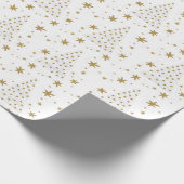 Gouden Wit Elegante Eenvoudige Kerst Cadeaupapier (Hoek)