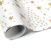Gouden Wit Elegante Eenvoudige Kerst Cadeaupapier (Rol Hoek)