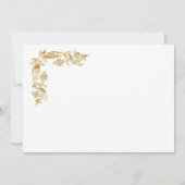 Gouden Wit Elegante Glamoureuze Formele Huwelijk Kaart (Achterkant)