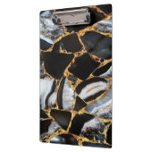 Gouden wit en zwart marmer klembord (Links)