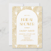 Gouden Wit Geometrische Art Deco Vrijgezellenfeest Kaart (Voorkant)