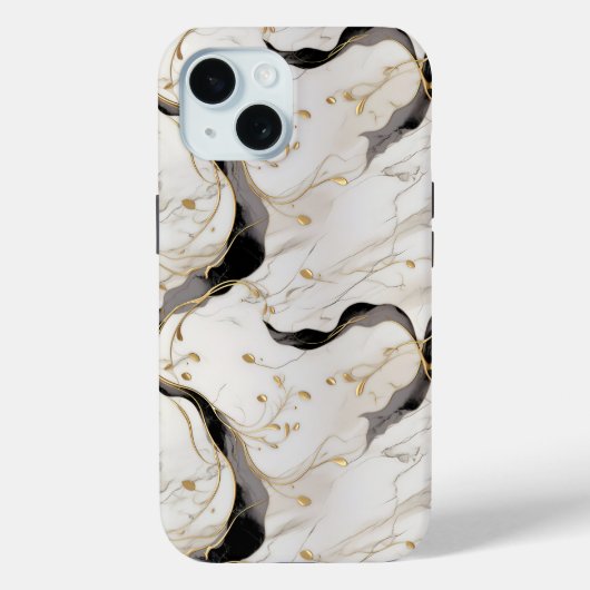Gouden Wit Marmer Case-Mate iPhone Case (Achterkant)