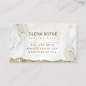 Gouden wit marmer Designer Scribble Visitekaartje (Achterkant)