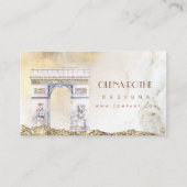 Gouden wit marmer Designer Scribble Visitekaartje (Voorkant)