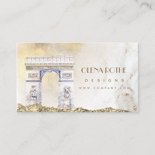 Gouden wit marmer Designer Scribble Visitekaartje (Voorkant)