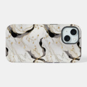 Gouden Wit Marmer iPhone 15 Case (Achterkant horizontaal)