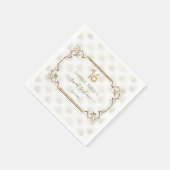 Gouden Witte Art Deco Sweet Sixteen Verjaardag Servet (Hoek)