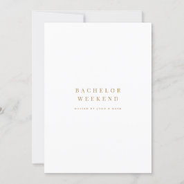 Gouden & Witte Bachelor Weekend Uitnodigingskaart Kaart
