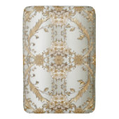 Gouden  Witte Bloemen Badmat (Voorkant Verticaal)