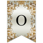 Gouden  Witte Bloemen Bunting Flag Vlaggetjes (Tweede vlag)