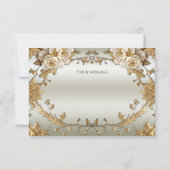 Gouden  Witte Bloemen Dankjewel Kaart (Achterkant)