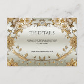 Gouden  Witte Bloemen Detail Informatiekaartje (Voorkant)