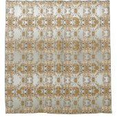 Gouden  Witte Bloemen Douchegordijn (Voorkant)