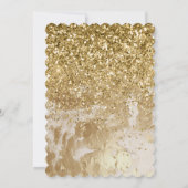 Gouden Witte Bloemen Eenhoorn Sparkle Kaart (Achterkant)