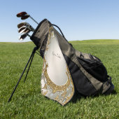 Gouden  Witte Bloemen Golfhanddoek (Groen)