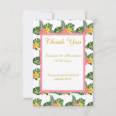 Gouden witte bloemen Hawaiaanse bedankkaart Kaart (Voorkant)