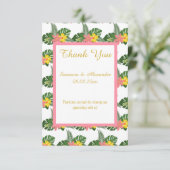 Gouden witte bloemen Hawaiaanse bedankkaart Kaart (Staand voorkant)