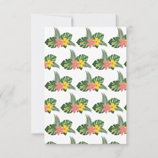 Gouden witte bloemen Hawaiaanse bedankkaart Kaart (Achterkant)