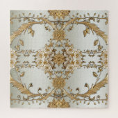 Gouden  Witte Bloemen Jigsaw Puzzel (Horizontaal)