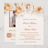 Gouden Witte Bloemen Kaart (Voorkant / Achterkant)