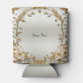 Gouden Witte Bloemen Koelbox Blikjeskoeler (Achterkant)