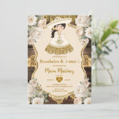 Gouden witte bloemen Presentación de Tres Años Kaart (Staand voorkant)