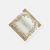 Gouden Witte Bloemen Servetten (Hoek)