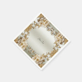 Gouden Witte Bloemen Servetten (Hoek)