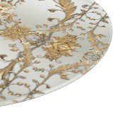 Gouden  Witte Bloemen Snijplank (Hoek)