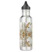 Gouden Witte Bloemen Waterfles Waterfles (Links)