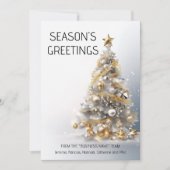 Gouden witte business kerstboom luxe foto feestdagenkaart (Voorkant)