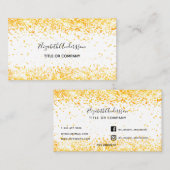 Gouden witte confetti visitekaartje (Voorkant / Achterkant)