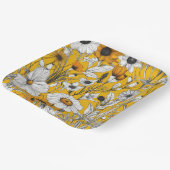 Gouden Witte Daisy Boho Wildflower Papieren Bordje (Gebogen)