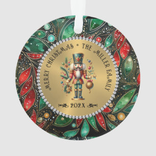 Gouden Witte Diamanten Kerst Notenkraker Glitter Ornament