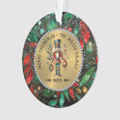 Gouden Witte Diamanten Kerst Notenkraker Glitter Ornament (voorkant)