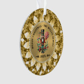 Gouden Witte Diamanten Kerst Notenkraker Ornament (voorkant)