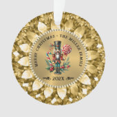 Gouden Witte Diamanten Kerst Notenkraker Ornament (voorkant)