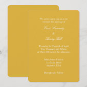 Gouden Witte Duidelijke Eenvoudige Huwelijksuitnod Kaart (Voorkant / Achterkant)