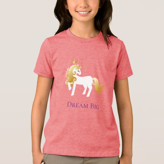 Gouden Witte Eenhoorn Droom Tri-Blend Shirt (Voorkant)