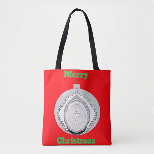 Gouden, witte en groene Jingle Bells Krans Tas (Voorkant)