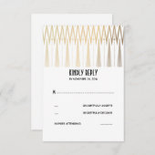 Gouden witte en zwarte Art Deco RSVP-kaarten RSVP Kaartje (Voorkant / Achterkant)