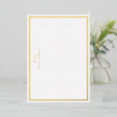 Gouden & Witte Frames met Monogram Folie Uitnodiging (Staand Voorkant)