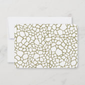 Gouden Witte Giraffe Print Bruiloft RSVP (Achterkant)