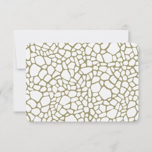 Gouden Witte Giraffe Print Bruiloft RSVP (Achterkant)