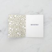 Gouden witte Giraffe print dank u Bedankkaart (Binnen)