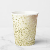 Gouden witte glitter confetti shimmer glans look papieren bekers (Links)