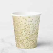 Gouden witte glitter confetti shimmer glans look papieren bekers (Voorkant)